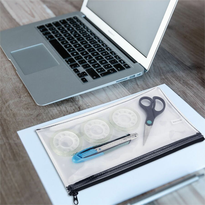 Image of Sparco Wallet Bag, w/ Zipper, 6"Wx11"Lx1/2"H, 2 BG/PK, Clear