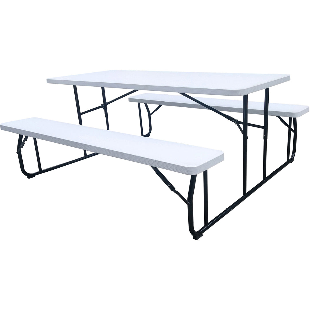 Image of Iceberg Picnic Table, Folding, 600/650 lb Cap, 71"x65"x29", WE/BK