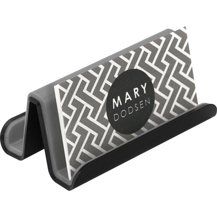 Image of Advantus Business Card Holder,50-Card Cap,Plastic,3"x2-1/2"x3",BK/GY