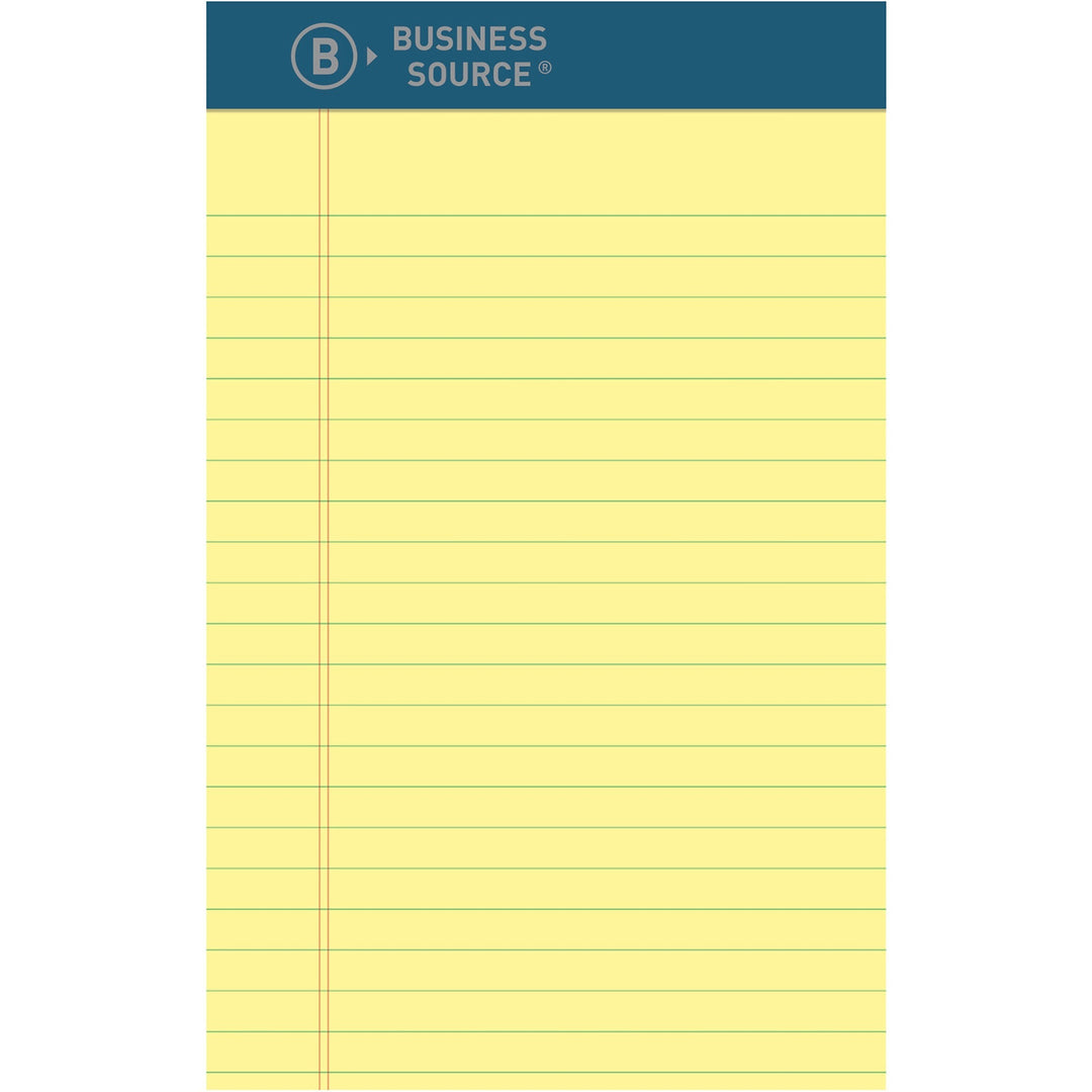 Image of Business Source Writing Pad, Premium, 5"Wx8"L, 1 DZ, Canary