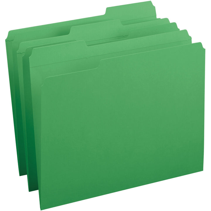 Image of Business Source Folder, 1/3-Cut Tab, 10-1/5"x12-1/5"x3-2/5", 100/BX, Green