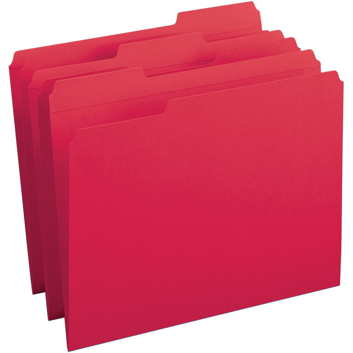 Image of Business Source Folder, 1/3-Cut Tab, 10-1/5"x12-1/5"x3-2/5", 100/BX, Red