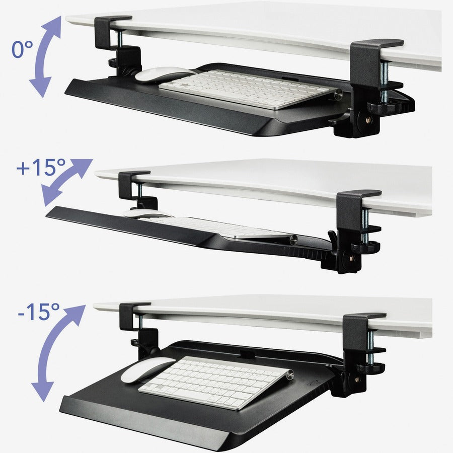 Image of Kantek Keyboard Tray, Clamp, 20-1/4"Wx11-3/4"L, Black