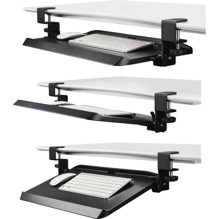 Image of Kantek Keyboard Tray, Clamp, 20-1/4"Wx11-3/4"L, Black