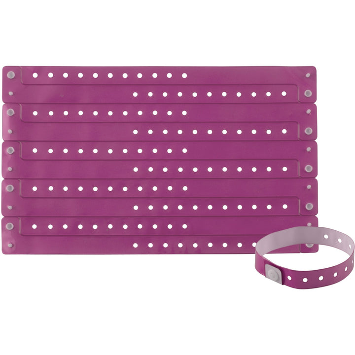 Image of Advantus Wristbands, Vinyl, 3/5"Wx9-3/4"Lx1/50"H, 100/PK, Purple