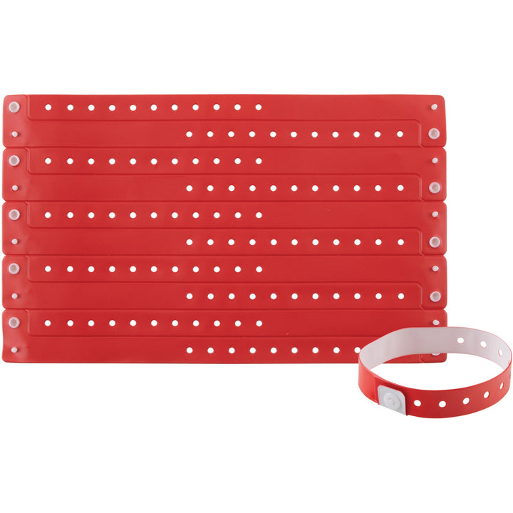 Image of Advantus Wristbands, Vinyl, 3/5"Wx9-3/4"Lx1/50"H, 100/PK, Red