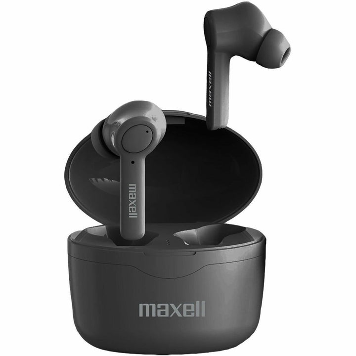 Image of Maxell® Earbuds,Wireless,Bluetooth,w/Charging Case,12-Hour,Black