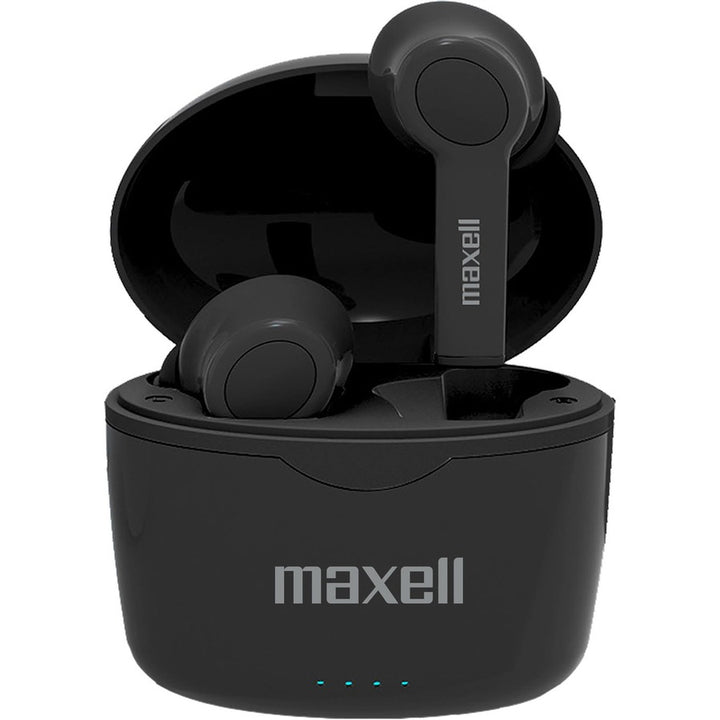 Image of Maxell® Earbuds,Wireless,Bluetooth,w/Charging Case,12-Hour,Black
