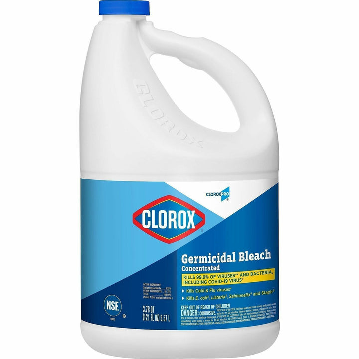 Image of CloroxPro™ 30966 Clorox Germicidal Bleach, Concentrate, 121 fl oz (3.8 quart), Disinfectant, Deodorize, Clear, 1 Each