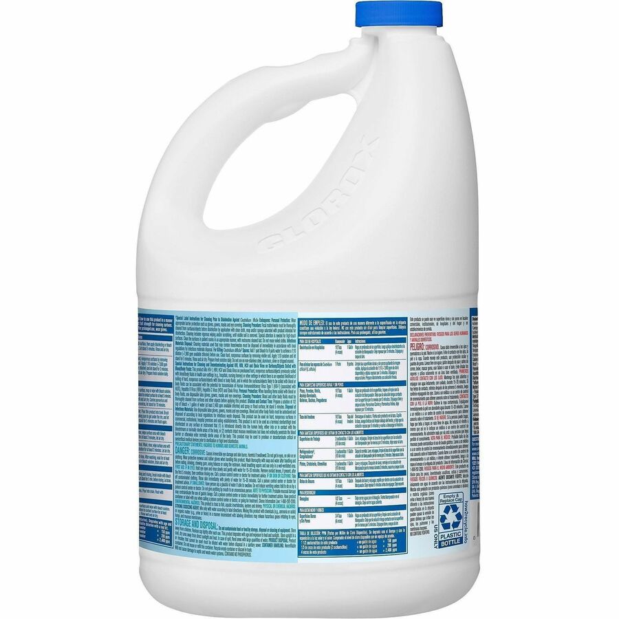 Image of CloroxPro™ 30966 Clorox Germicidal Bleach, Concentrate, 121 fl oz (3.8 quart), Disinfectant, Deodorize, Clear, 1 Each
