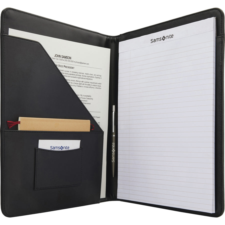 Image of Samsonite® Portfolio, Leather, 3/4"Wx9-1/2"Lx12-1/2"H, Black