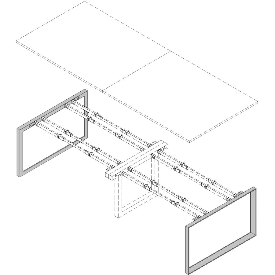 Image of Lorell Wide Leg, Rect, Metal, f/Workstation, 45-1/2"x4"x28-1/2", SR