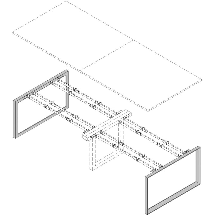 Image of Lorell Wide Leg, Rect, Metal, f/Workstation, 45-1/2"x4"x28-1/2", SR