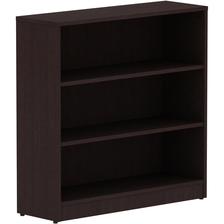 Image of Lorell Bookcase, 3-Shelf, 2 Adj Shelves, 36"x12'x36", Espresso