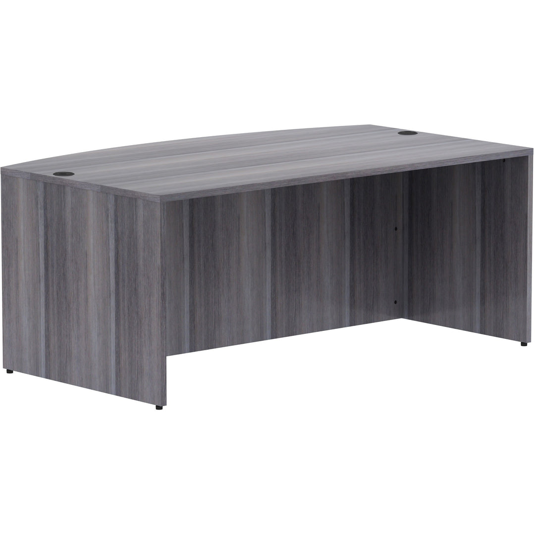 Image of Lorell Desk Shell,Bowfront,72"x41-2/5"x29-1/2",Weathered Charcoal