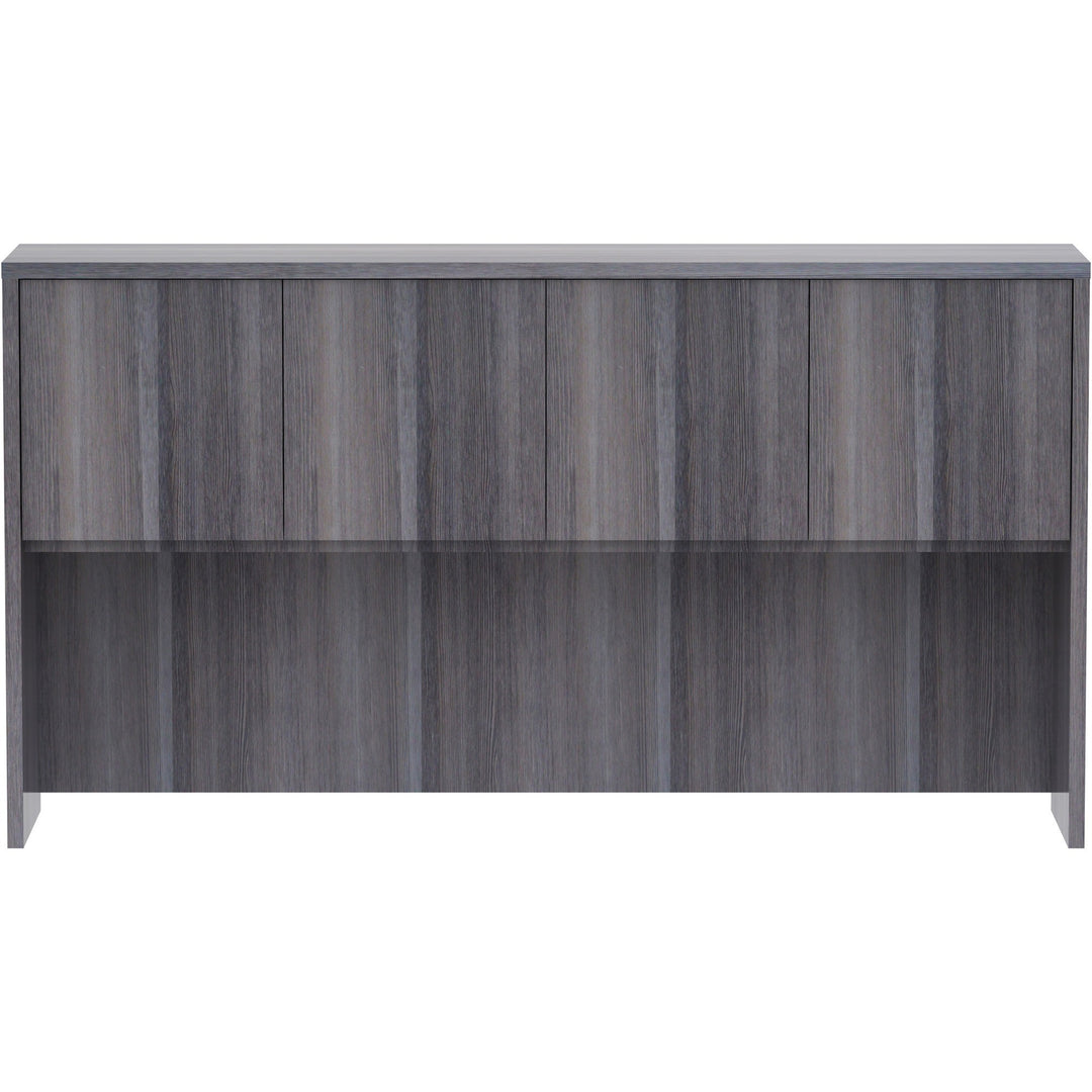 Image of Lorell Hutch, w/Doors, 66"x15"x36", Weathered Charcoal