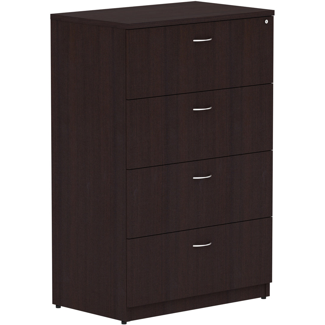 Image of Lorell Lateral File, 4-Drawer, 35-1/2"x22"x54-3/4", Espresso