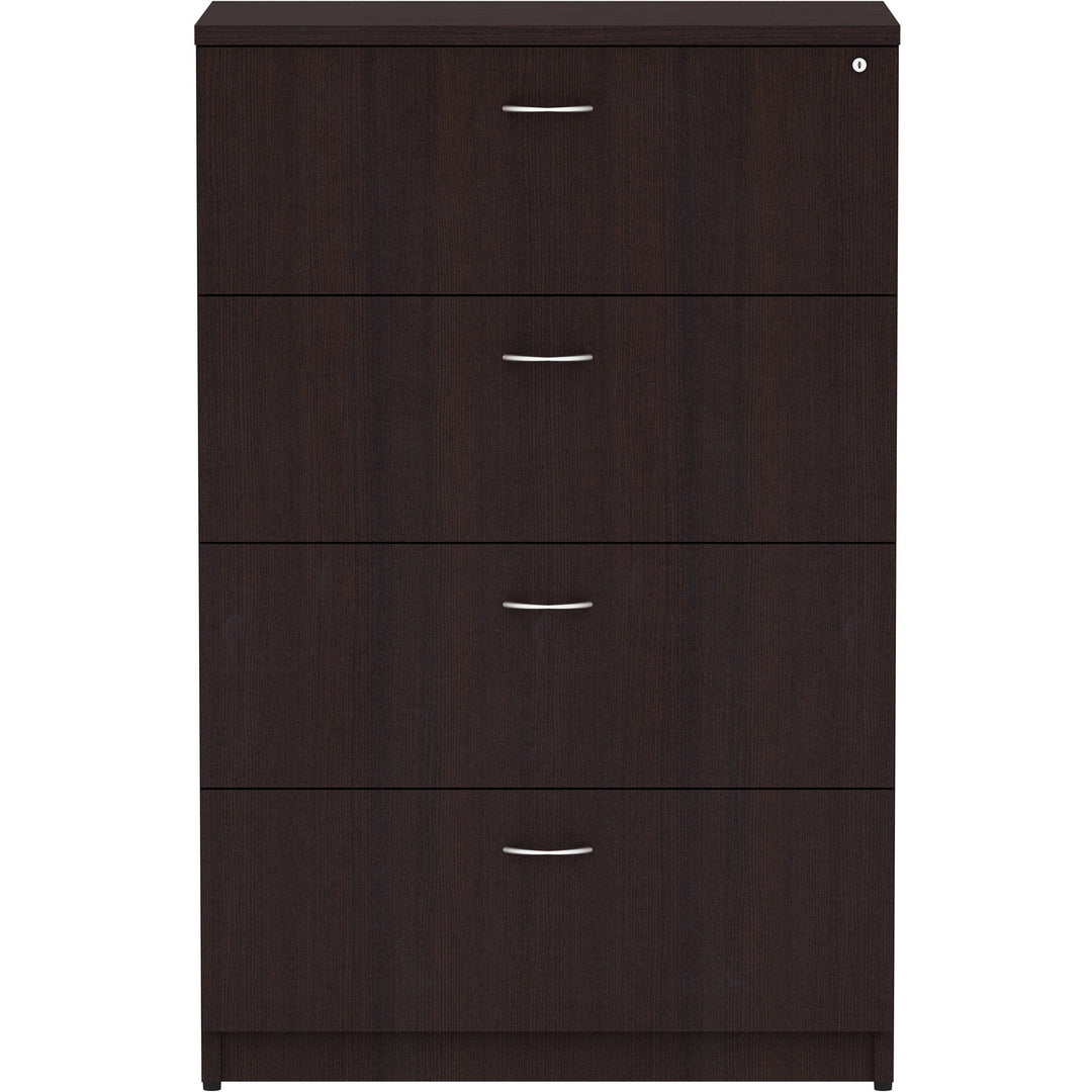 Image of Lorell Lateral File, 4-Drawer, 35-1/2"x22"x54-3/4", Espresso