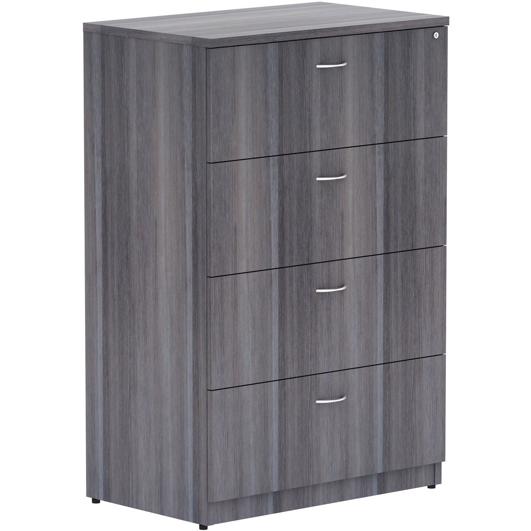 Image of Lorell Lateral File, 4-Drawer, 35-1/2"x22"x54-3/4", Weathered CCL