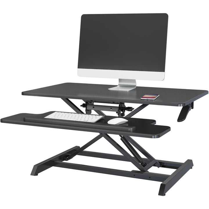 Image of Lorell Desk Riser,Adjustable,Gas Lift,35-3/8"x19-5/8"x19-1/4",BK