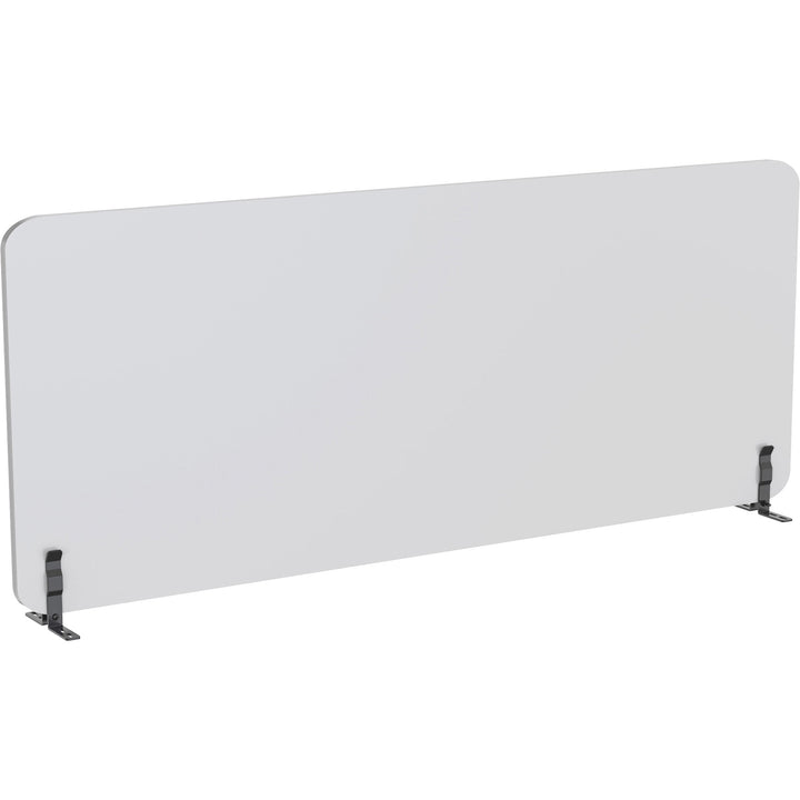 Image of Lorell 25963 Acoustic Desktop Privacy Panel, 70.9" W x 23.6" Height, Polyester Fiber, Light Gray, 1 Each