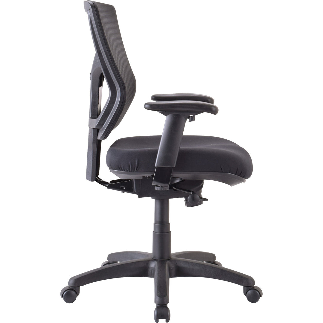 Image of Lorell Mid-back Chair,24-3/8"-25-5/8"x26-3/8"x36-5/8"-40-1/4",BK