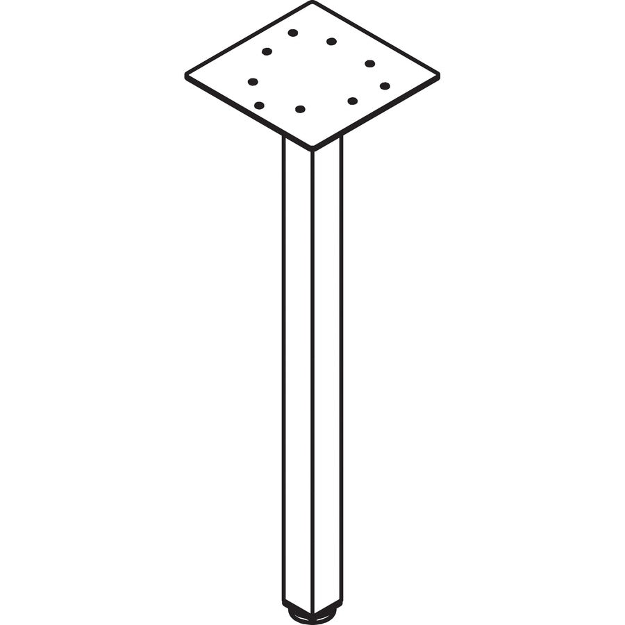 Image of Lorell Offset Leg, Square, Metal, f/Workstation, 7.87"x28.5"H, SR