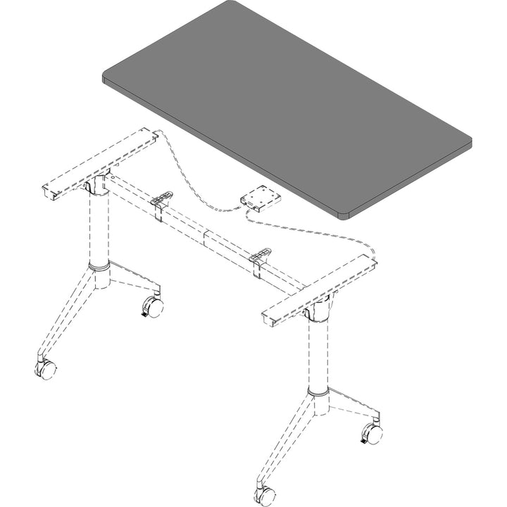 Image of Lorell Tabletop, f/Width-adjustable Training Base, 48"x24", White