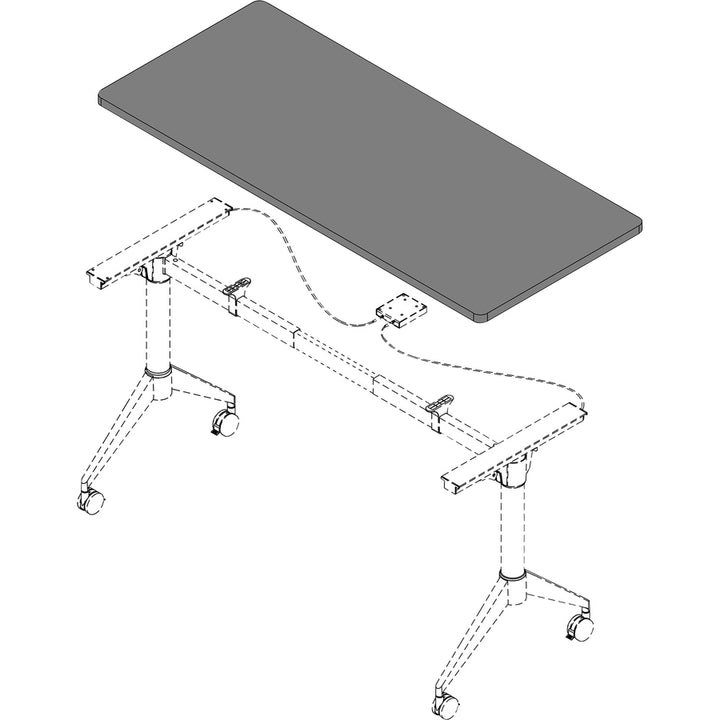 Image of Lorell Tabletop, f/Width-adjustable Training Base, 60"x24", White