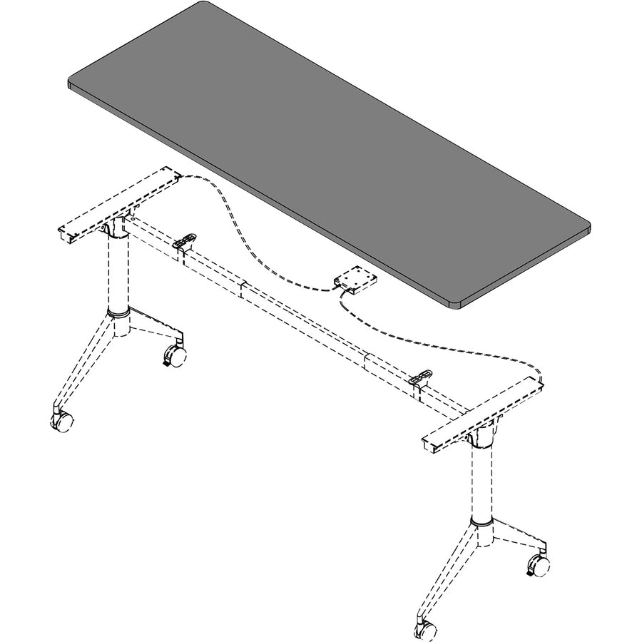 Image of Lorell Tabletop, f/Width-adjustable Training Base, 72"x24", White