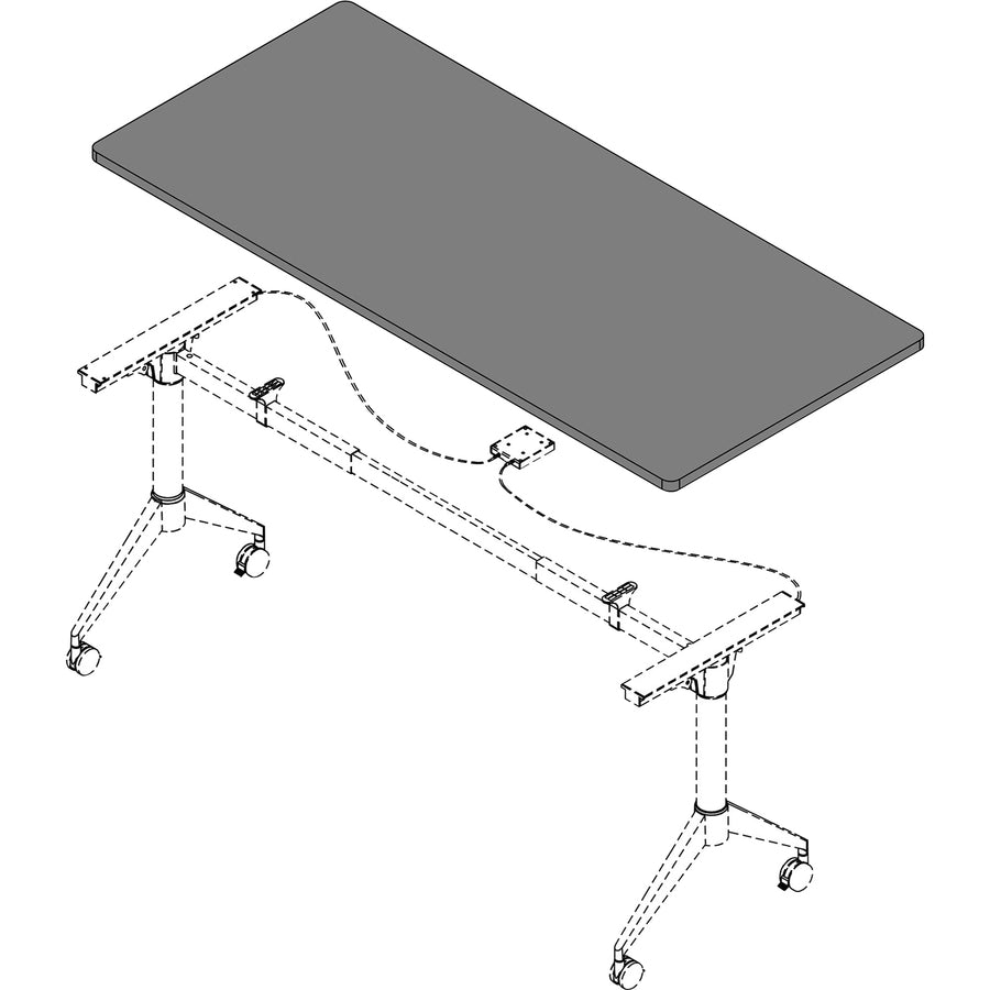 Image of Lorell Tabletop, f/Width-adjustable Training Base, 72"x30", White