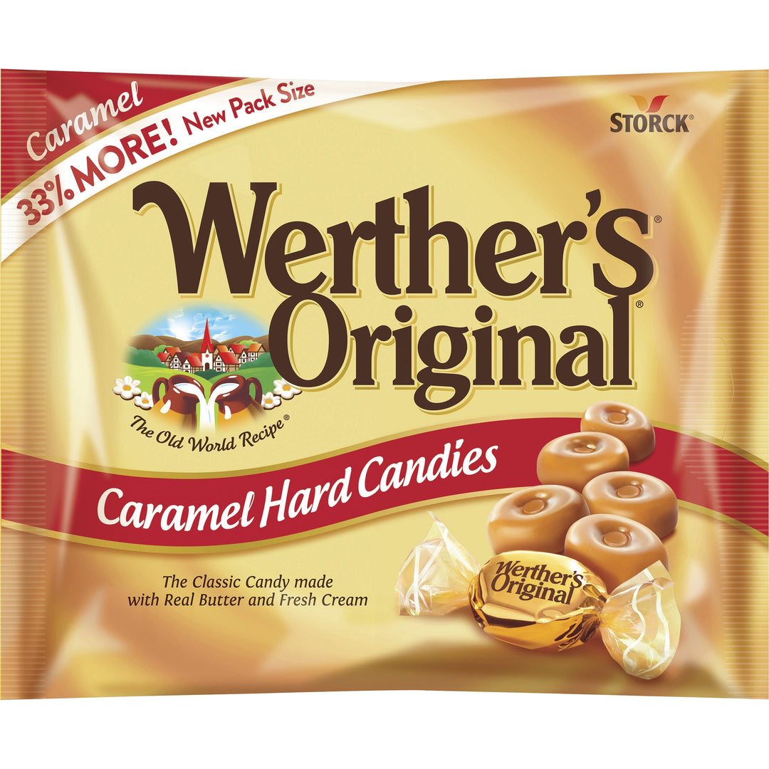 Image of Werther's Original 05766 Hard Caramel Candies, Caramel, Individually Wrapped, 12 oz, 1 Each