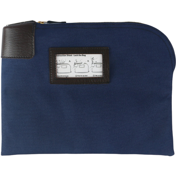 Image of Sparco 02868 Locking Currency Bag, 11" L x 8.50" Width, Navy, Coin, Currency, Document, 1 Pack