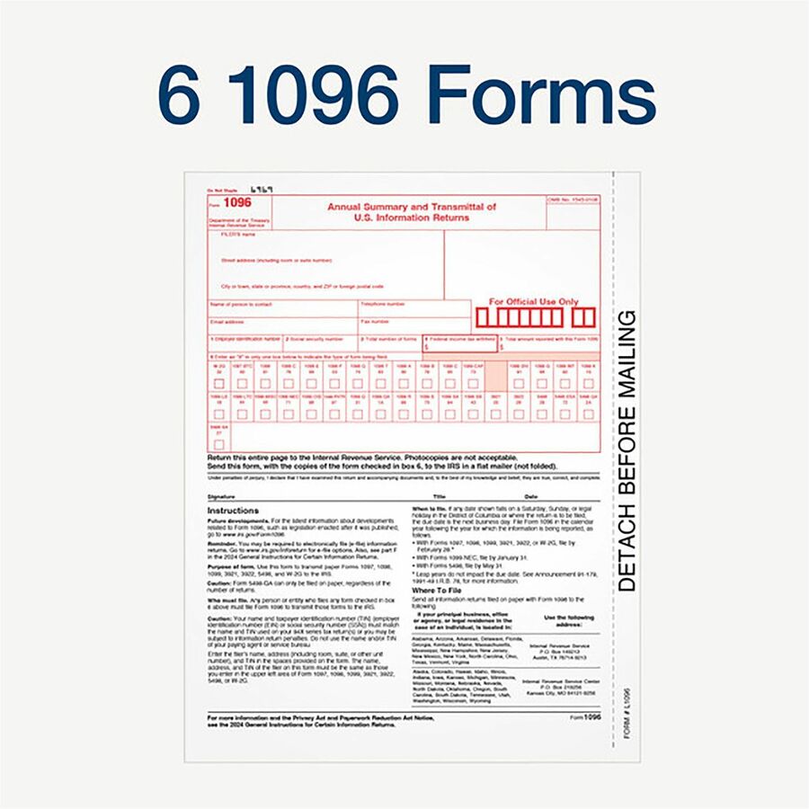 Image of Adams® 4-Part 1099-MISC Tax Forms with Tax Forms Helper, 2024, Four-Part Carbonless, 8.5 x 5.5, 2 Forms/Sheet, 50 Forms Total