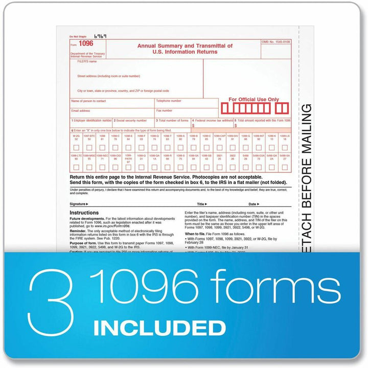 Image of Adams® 4-Part 1099-MISC Tax Forms with Tax Forms Helper, 2024, Four-Part Carbonless, 8.5 x 5.5, 2 Forms/Sheet, 50 Forms Total