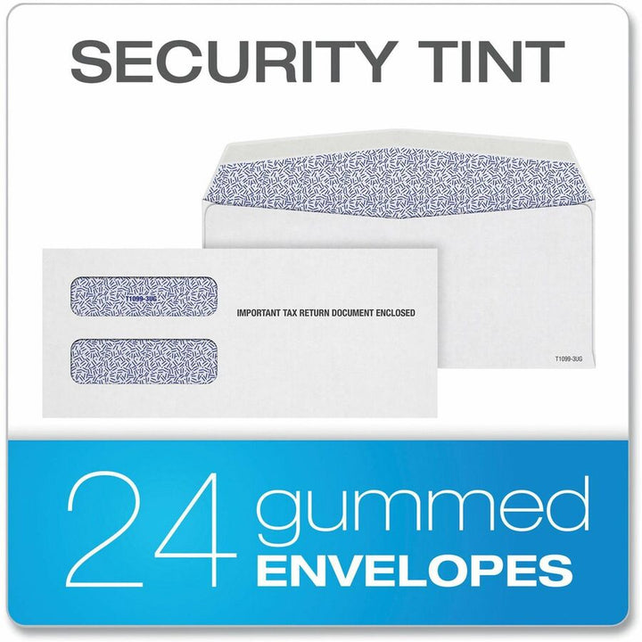 Image of Adams® 4-Part 1099-NEC Tax Form Kit with Security Envelopes and Tax Forms Helper, 2024, 8.5 x 3.5, 3 Forms/Sheet, 24 Forms Total
