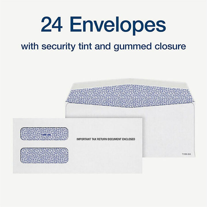 Image of Adams® 4-Part 1099-NEC Tax Form Kit with Security Envelopes and Tax Forms Helper, 2024, 8.5 x 3.5, 3 Forms/Sheet, 24 Forms Total