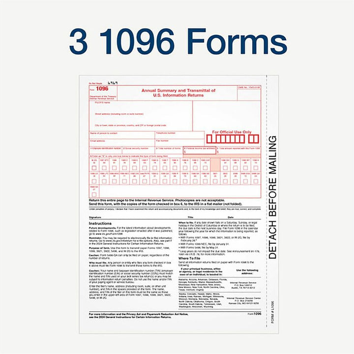 Image of Adams® 4-Part 1099-NEC Continuous Feed Tax Forms, Fiscal Year: 2024, Four-Part Carbonless, 8.5 x 5.5, 2 Forms/Sheet, 24 Forms Total