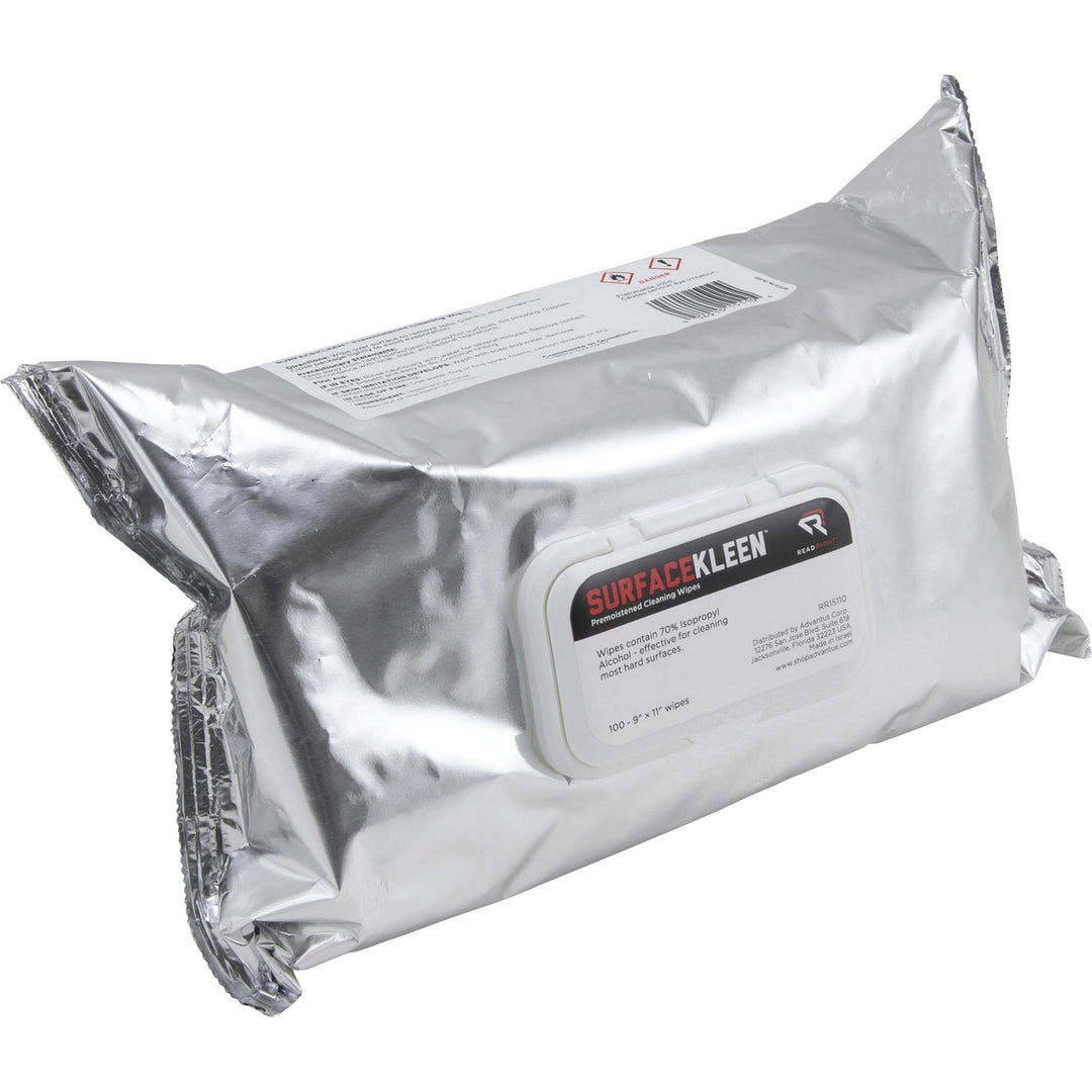 Image of Read Right® Cleaning Wipes, Foil Packet, 9"x10", 100/PK, WE