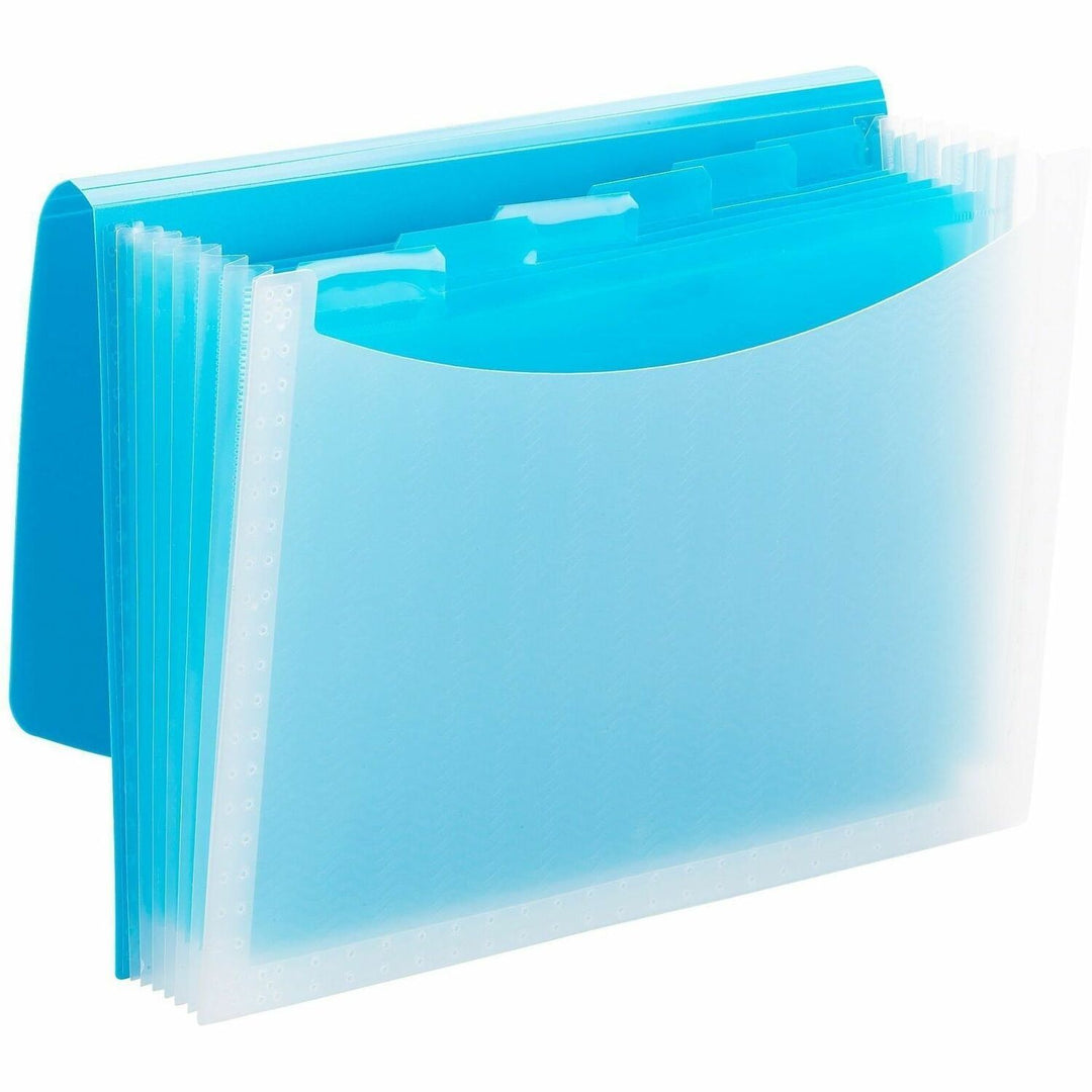 Image of Smead File, Expanding, 6 Divider, 9-1/2"Wx13"Lx3/5"H, Teal/Clear