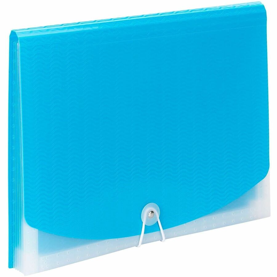 Image of Smead File, Expanding, 6 Divider, 9-1/2"Wx13"Lx3/5"H, Teal/Clear
