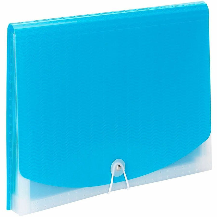 Image of Smead File, Expanding, 6 Divider, 9-1/2"Wx13"Lx3/5"H, Teal/Clear