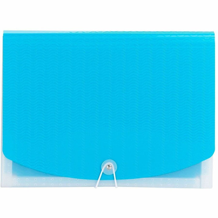 Image of Smead File, Expanding, 6 Divider, 9-1/2"Wx13"Lx3/5"H, Teal/Clear