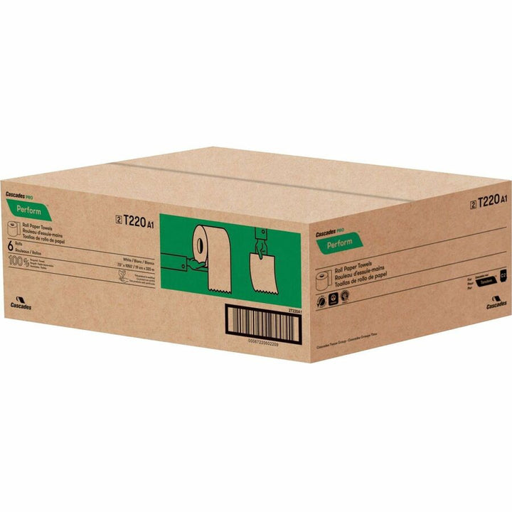 Image of Cascades Paper Towels,Chlorine-Free,Recycled,1-Ply,8"x1050',6RL/CT,WE