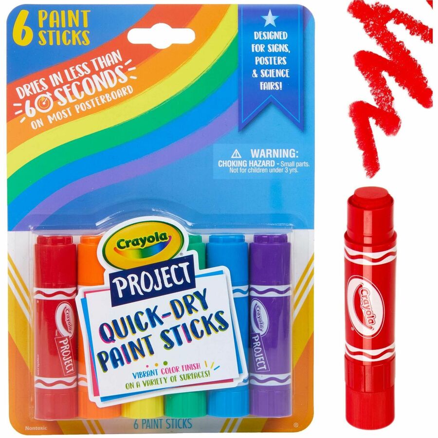 Image of Crayola® Paint Stick, Quick Dry, Washable, 6/PK, AST