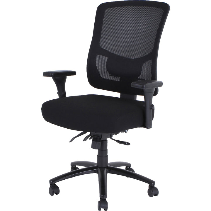 Image of Lorell 40210 Big & Tall Mesh Back Office Chair, Fabric Seat Material, Black, Armrest, 1 Each