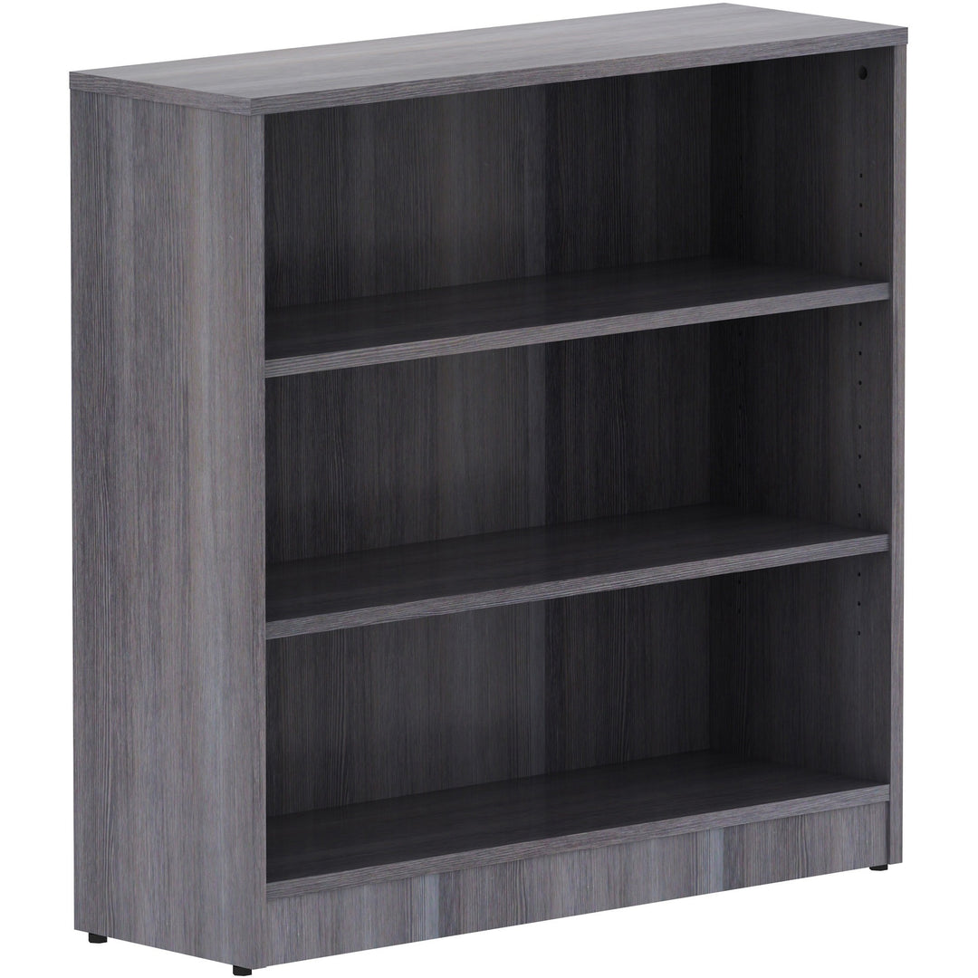 Image of Lorell Bookcase, 3 Shelves, 36"x12'x36", Weathered Charcoal
