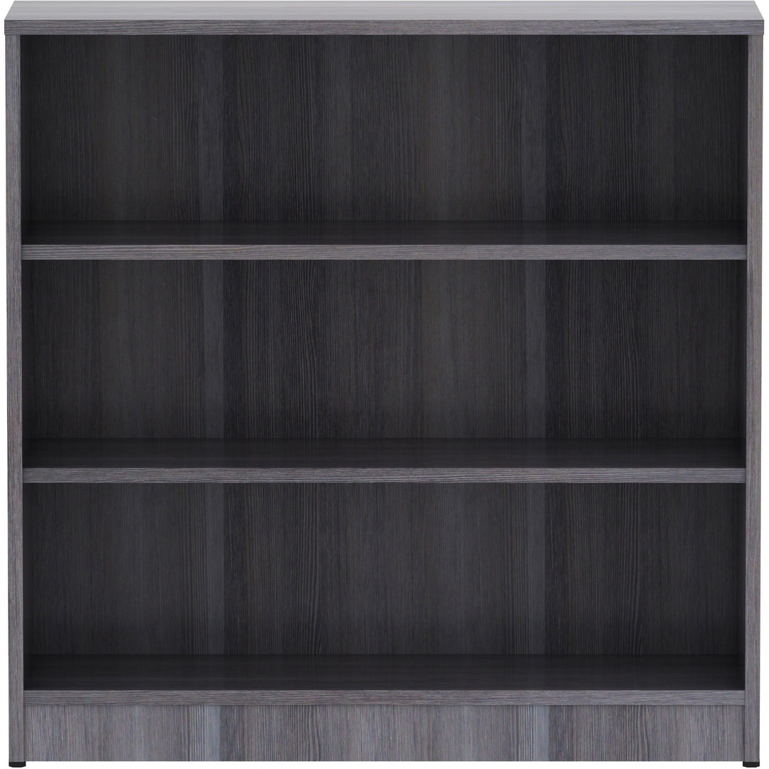 Image of Lorell Bookcase, 3 Shelves, 36"x12'x36", Weathered Charcoal