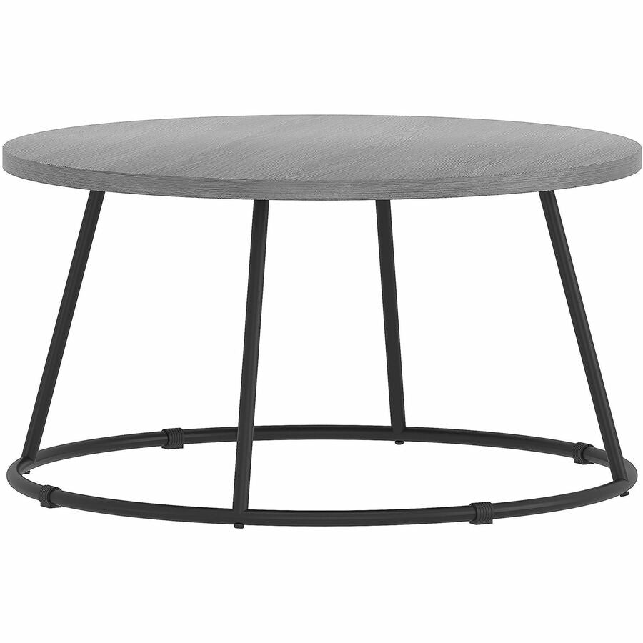 Image of Lorell Coffee Table, Round, Steel Base, 31-1/2"x16-3/4", WCharcoal