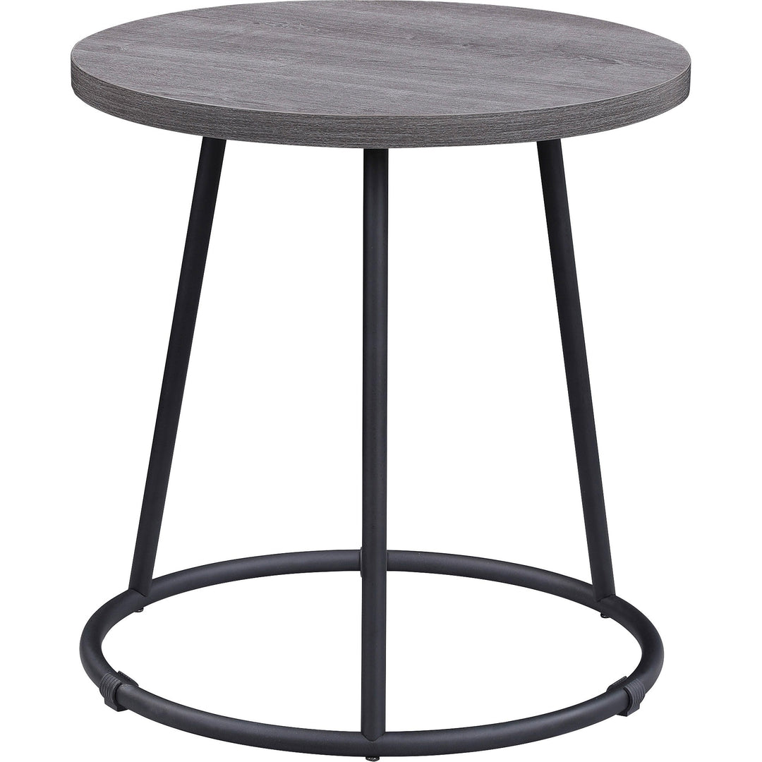 Image of Lorell End Table, Round, Steel Base, 19"x19-3/4", WCharcoal